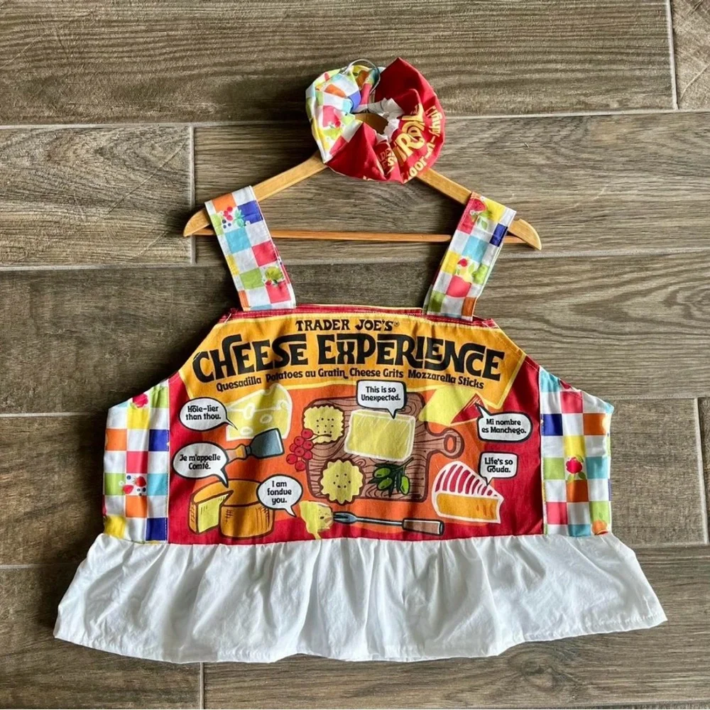 Trader Joe’s | Handmade Top SKU 06257 “Cheese Experience”/Matching Scrunchies - Picture 1 of 9